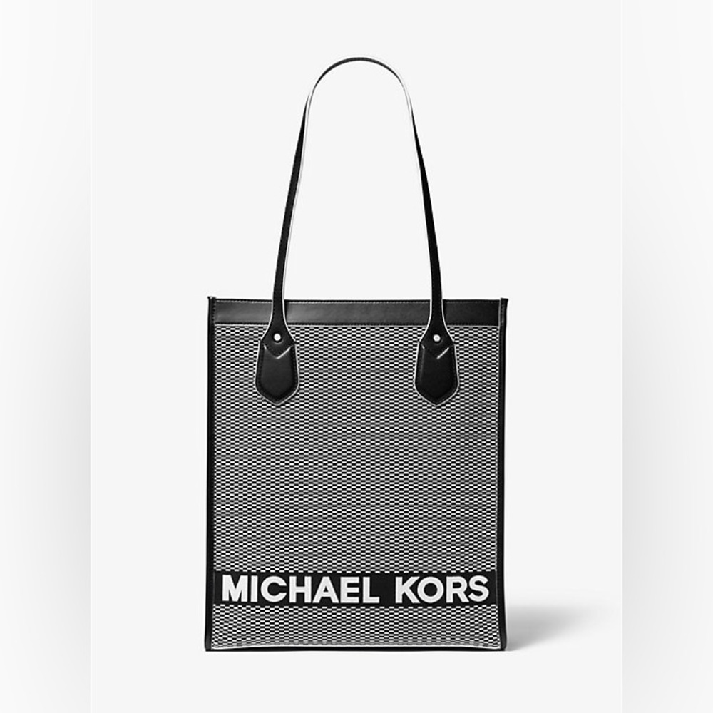 NEW: Michael Kors Bay Large Woven Canvas Tote Bag